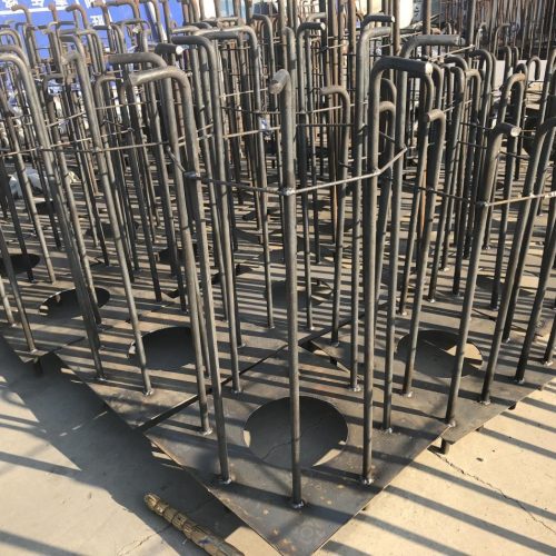 立杆基础预埋 Four-Leg Metal Pole Base Pre-Embedded Foundation Assembly
