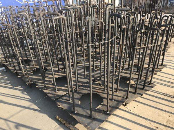 立杆基础预埋 Four-Leg Metal Pole Base Pre-Embedded Foundation Assembly